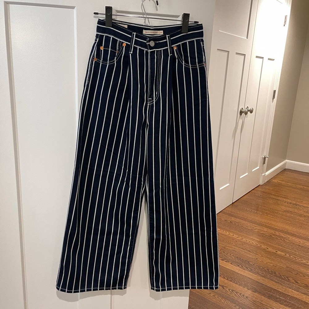 levi’s premium ribcage pleated crop wide leg 25